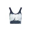 Diesel Cropped Ribbed Tank Top In Blue