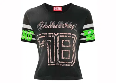 Pre-owned Diesel Women's  Tuncusl T-shirt In Black