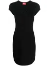 Diesel Abito Corto Con Dettaglio Oval D Cut Out In Cotone Stretch Nero Donna In Black