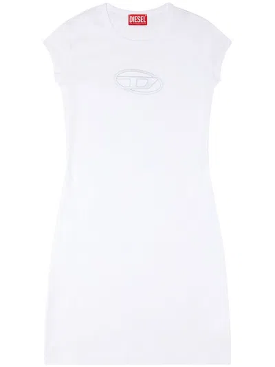 Diesel D-angiel Cotton Mini Dress In Multicolor