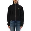 Diesel Long-sleeved Zipper Sweatshirt In Black