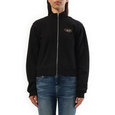 Diesel Long-sleeved Zipper Sweatshirt In Dust
