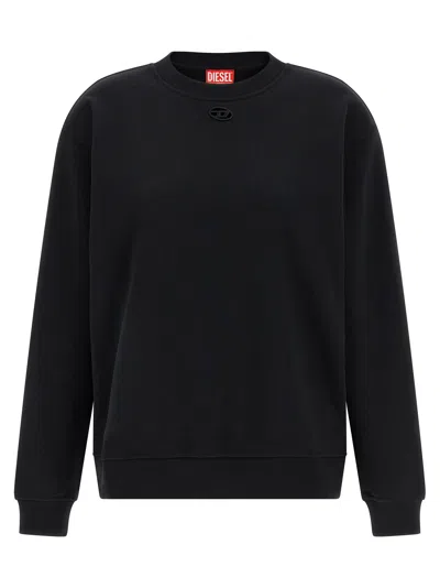 Diesel Peached Raw-hem Cotton Sweatshirt In Black