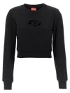 Diesel Women F-slimmy Cropped Sweatshirt In Black