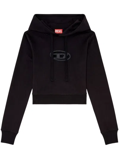 DIESEL DIESEL WOMEN `F-SLIMMY-HOOD-OD` HOODIE WITH CUT-OUT `OVAL D` LOGO