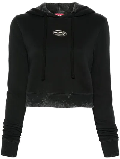 DIESEL DIESEL WOMEN `F-SLIMMY-HOOD-P5` CROPPED HOODIE