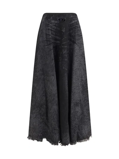DIESEL DIESEL WOMEN FLARED HANNIE SKIRT WITH LOGO