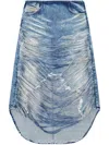 Diesel Distressed High-low Skirt Frayed Hem