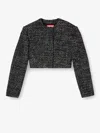 Diesel Cropped Jacket In Bouclé Fabric In Black