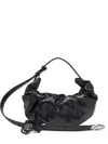 Diesel Small Grab-d Scrunched Shoulder Bag In Black
