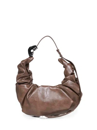Diesel Women Green Grab-d Hobo L Shoulder Bag In Brown