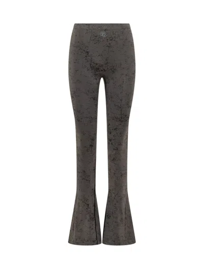 Diesel Fared Leggings With Utilitarian Print In Gray