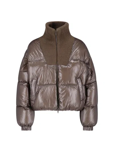 Diesel Women's Hybrid Cropped Puffer Jacket In Brown