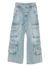 Diesel Utility Cargo Jeans Multiple Pockets In Blue