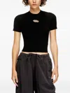 Diesel Women T-uncutie-long-od-q1 Slim T-shirt In Black Organic Jersey In Black