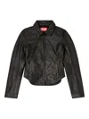 Diesel Fitted Black Wool Outerwear With Classic Collar In Black