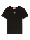 Diesel T-uncutieslong-od Metallic Oval D T-shirt In Black
