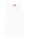 Diesel Women Logo Cotton Tank Top In White