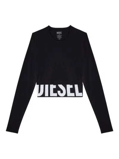 Diesel Women Logo Top In Black