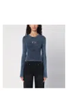 Diesel Women M-anchor Cotton Sweater In Blue
