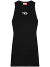 Diesel M-caddix Black Dress With Oval D Logo Plaque On The Front In Viscose Blend Woman In Black