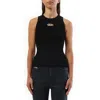 Diesel 'm-caddix' Black Top With Oval D Logo Plaque On The Front In Black