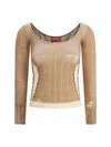 Diesel M-calai Long Sleeve Jersey In Brown