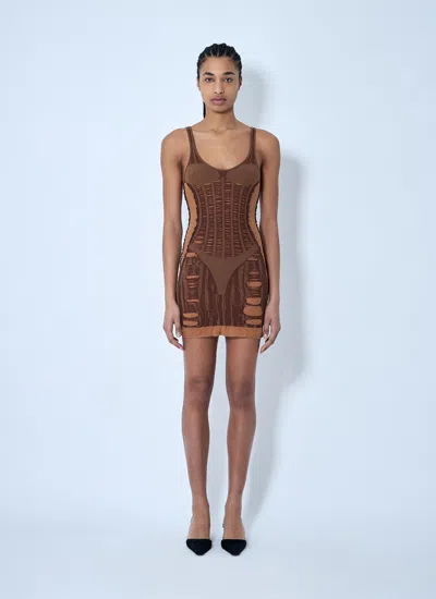 Diesel Women M-calimera Mini Dress In Brown