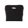 Diesel M-clarksvillex Black Stretch Ribbed Jersey Bandeau Top