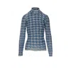 Diesel Knitwear Long Sleeve High Neck Denim Style In Blue