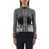 Diesel Zip-up Cardigan With Denim Cargo Pockets In Charcoal