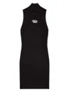 Diesel Mini Black Dress With Oval D Cut Out Detai In Viscose L In Black