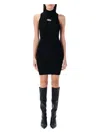 Diesel M-onervax Knitted Turtleneck Dress In Black