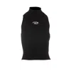Diesel M-onervax Ribbed-knit Tank Top In Black
