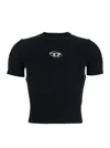 Diesel Women T-uncutie-long-od-q1 Slim T-shirt In Black Organic Jersey In Black