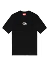 Diesel Women T-uncutie-long-od-q1 Slim T-shirt In Black Organic Jersey In Black