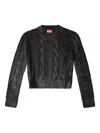 Diesel Cable Knit Crewneck Sweater In Black