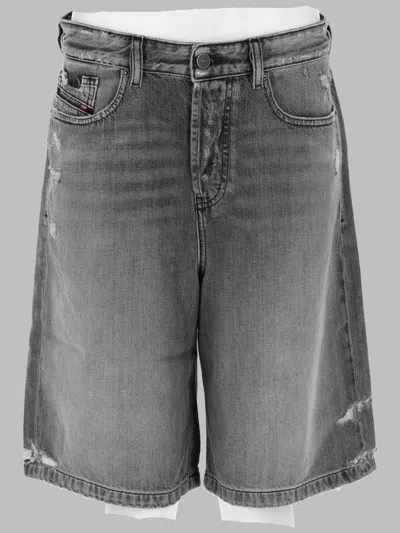 Diesel Grey Solid Shorts In Gray