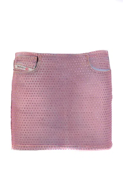 Diesel Women's Mini Denim Skirt - A Timeless Classic In Pink