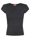 Diesel Women Black Stretch Jersey Logo T-angie-od T-shirt In Black