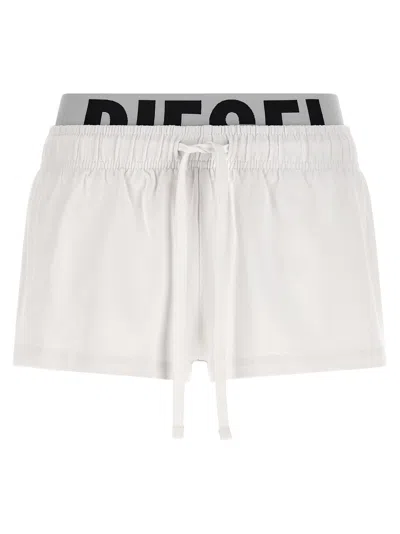 Diesel White Miranda-d-pop Shorts In Multi