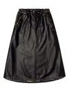 Diesel O-blivion Midi Skirt With Elastic Waist In Black