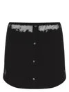 Diesel High-waisted Mini Skirt Unique Pattern In Black