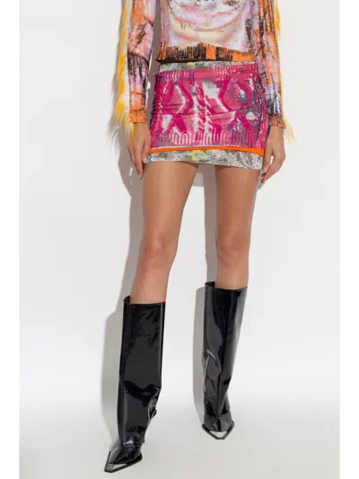 Diesel Women O-peony Skirt In 3bxa Red Orange