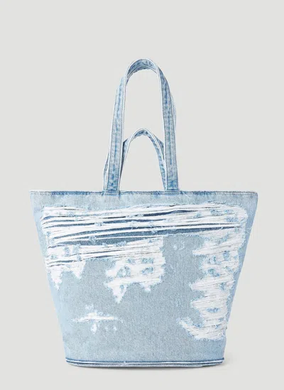 Diesel Women Off Tyger Shopper Tote Bag In Blue