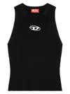 Diesel 'm-caddix' Black Top With Oval D Logo Plaque On The Front In Black