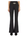 Diesel P-erseus Twill Pants With Metal Oval D Plaque In Black