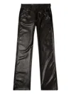 Diesel Faxu Leather Trousers In Black