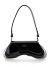 Diesel Women 'play' Black Shoulder Bag With Logo Plate In Tech Fabric Woman In Multi