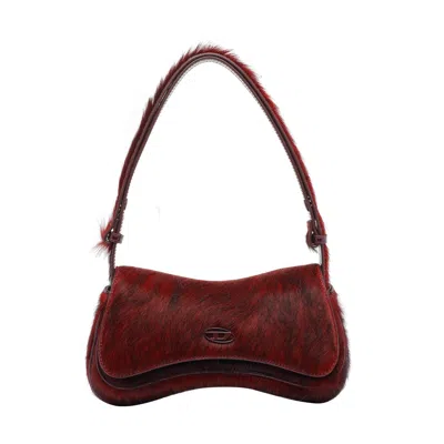 Diesel Women Play Clutch Shoulder Bag In Red